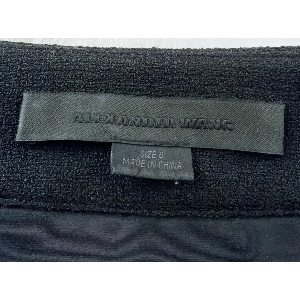 Alexander Wang Cupro Mini Skirt Black Womens Size 8 Multi Zip Edgy Designer